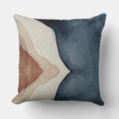 Throw Cushion - Abstract blauw bruin patroon Kussen (Voorkant)