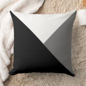 Throw Cushion - Abstracte driehoeken Blk/grijs/wit Kussen (Deken)