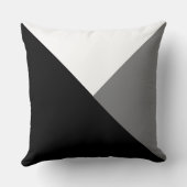 Throw Cushion - Abstracte driehoeken Blk/grijs/wit Kussen (Achterkant)
