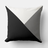 Throw Cushion - Abstracte driehoeken Blk/grijs/wit Kussen (Voorkant)