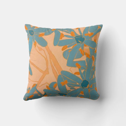 Throw Cushion Contemporary Leaf Design in Peach Kussen (Achterkant)