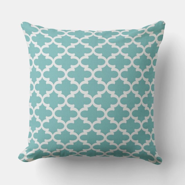Throw Cushion - Light Blue Pattern Kussen (Voorkant)
