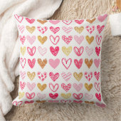 Throw Cushion - Roze en Gold Hearts Kussen (Deken)