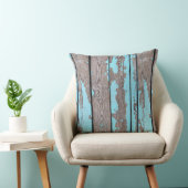 Throw Cushion - Rustic Blue Flacting Wood Kussen (Stoel)