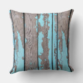 Throw Cushion - Rustic Blue Flacting Wood Kussen (Achterkant)