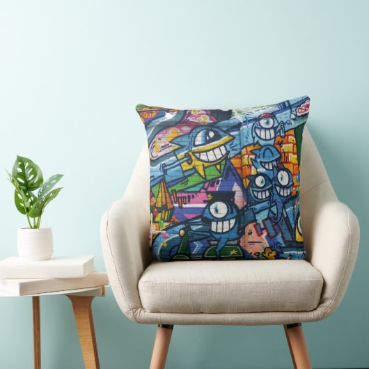 Throw Cushion - Street Art Graffiti Kussen (Stoel)