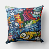 Throw Cushion - Street Art Graffiti Kussen (Achterkant)