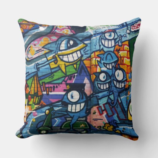 Throw Cushion - Street Art Graffiti Kussen (Voorkant)