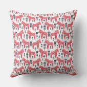 Throw Cushion - Zweeds Dala Horse & Floral Design Kussen (Achterkant)