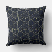 Throw Cushions - Art Deco Gold en Dark Blue Kussen (Achterkant)