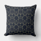 Throw Cushions - Art Deco Gold en Dark Blue Kussen (Voorkant)