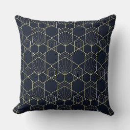Throw Cushions - Art Deco Gold en Dark Blue Kussen