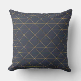 Throw Cushions - Geometric Gold en Blue Pattern Kussen