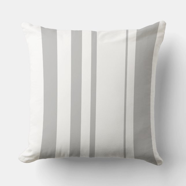Throw Cushions - Grey Strip Kussen (Voorkant)