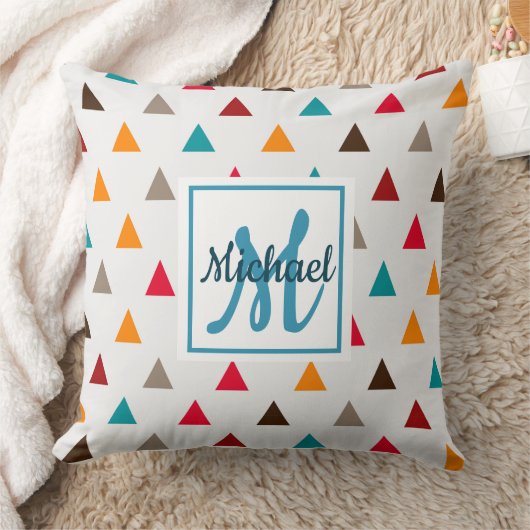 Throw Cushions - Personalized Monogram Triangles Kussen (Deken)