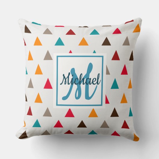 Throw Cushions - Personalized Monogram Triangles Kussen (Voorkant)