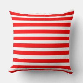 Throw Cushions - Rode en Witte Stripes Kussen