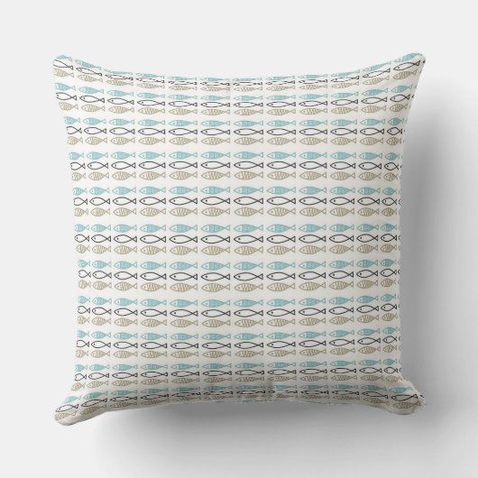 Throw Cushions - Scandinavian Pattern Fish Kussen (Achterkant)
