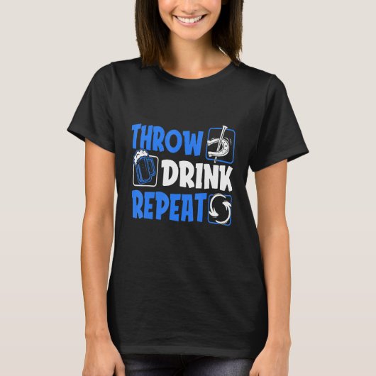 Throw Horseshoes Drink Beer Repeat T-shirt (Voorkant)