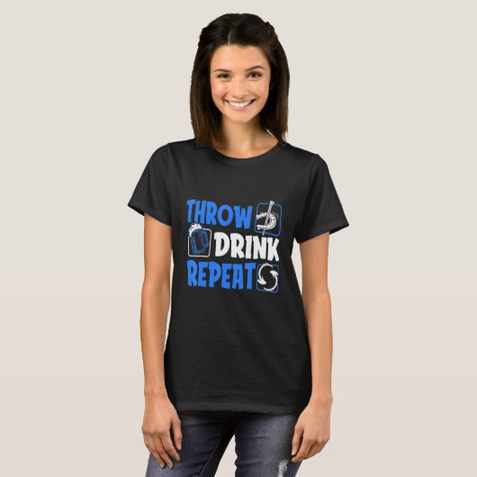 Throw Horseshoes Drink Beer Repeat T-shirt (Voorkant volledig)