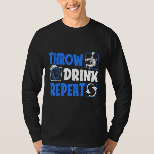Throw Horseshoes Drink Beer Repeat T-shirt (Voorkant)