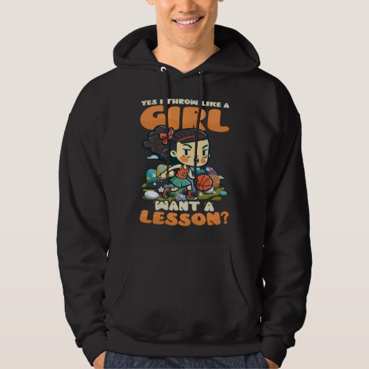 Throw Like Girl Easter Basketball Easter Hoodie (Voorkant)