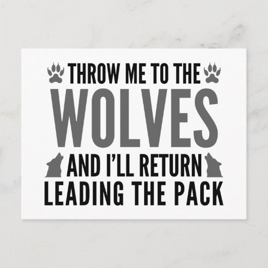 Throw Me To The Wolves Briefkaart (Voorkant)