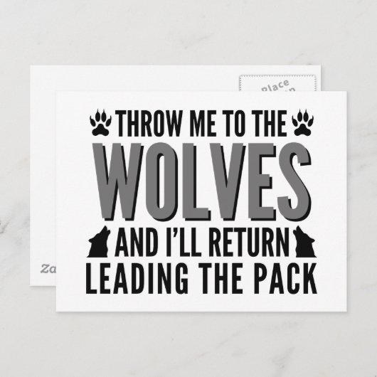 Throw Me To The Wolves Briefkaart (Voorkant / Achterkant)