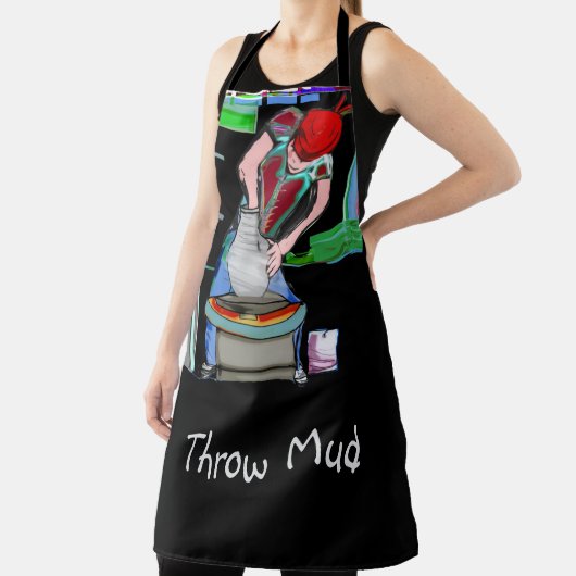 Throw Mud Pottery Apron Schort (Insitu)