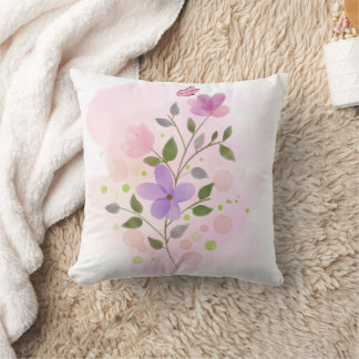 Throw Pillow 16" x 16"Soft Watercolor Illustration Kussen