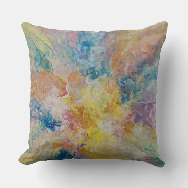 Throw Pillow - abstract colorful multi-colored fun Kussen (Voorkant)