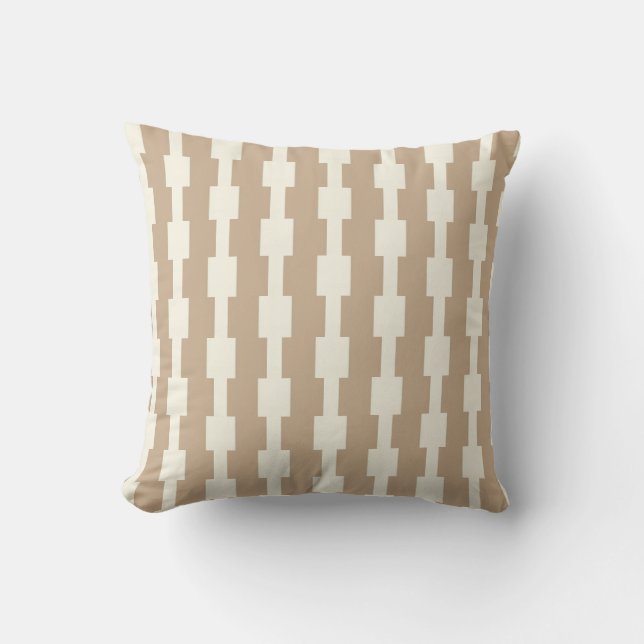 Throw Pillow Beige Stripe Kussen (Voorkant)