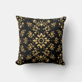 Throw Pillow black yellow pattern  Kussen