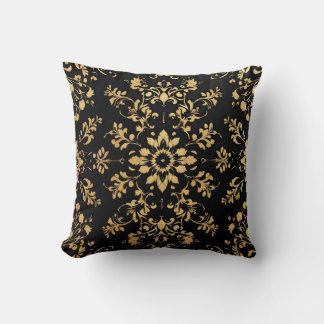 Throw Pillow black yellow pattern  Kussen