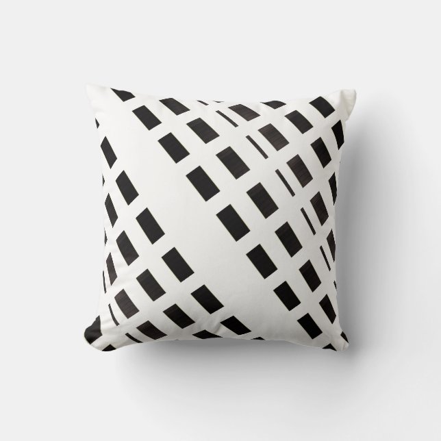 Throw Pillow Brown & White Stripe Kussen (Voorkant)