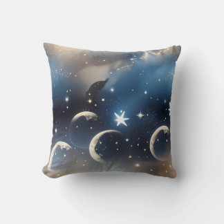 Throw Pillow - Dusty Blue Celestial Moon Kussen