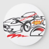 Throw Pillow Fast Dreams –Racing Car Pillow Design Grote Klok (Voorkant)