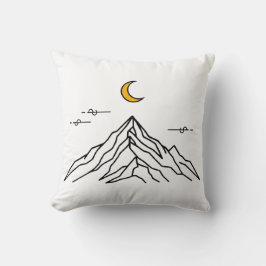 Throw Pillow "Golden Moon & Peaks" Kussen