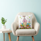 Throw Pillow, Happy Birthday Pink Cupcake Kussen (Stoel)