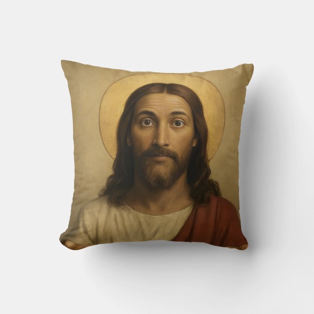 Throw Pillow Jesus funny Kussen (Voorkant)