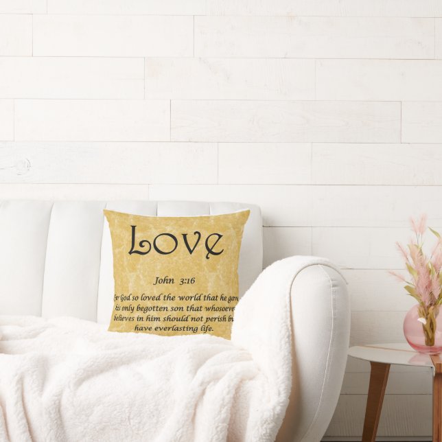 Throw Pillow -Love John 3:16 Kussen (Bank)