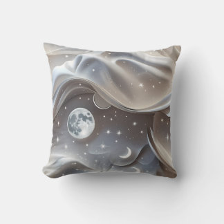 Throw Pillow - Marble White Celestial Moon Kussen