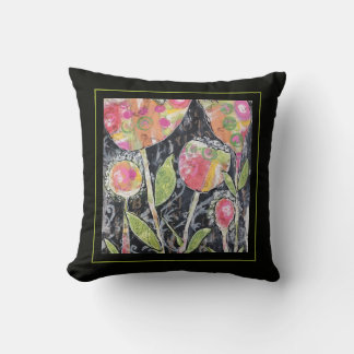 Throw Pillow - Mixed Media Flowers Kussen