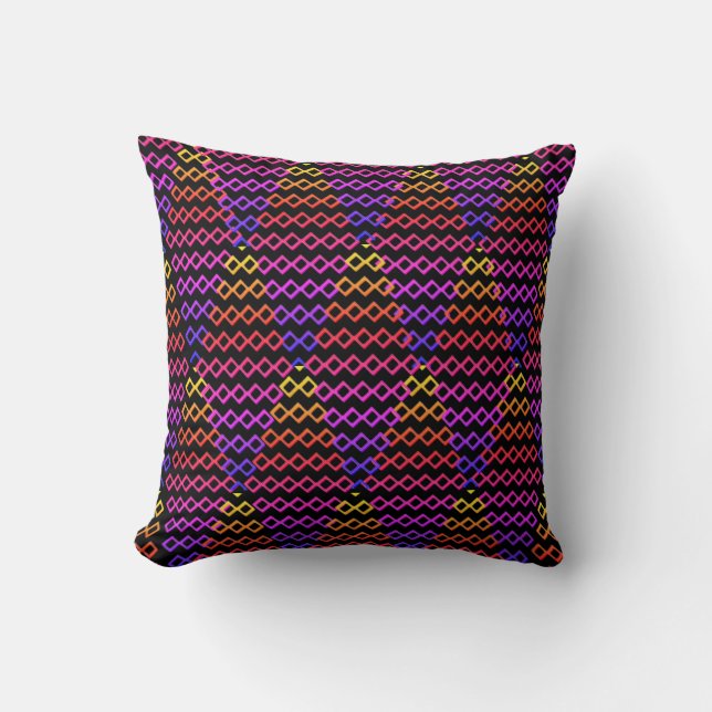 Throw Pillow Multicolore Rhombus  Kussen (Voorkant)