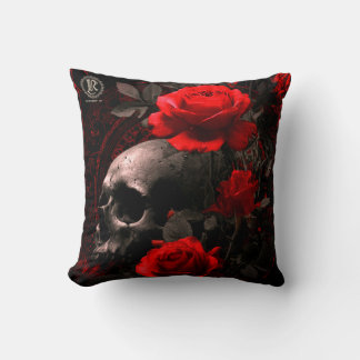  Throw Pillow Rebellion 78 Skull and roses  Kussen