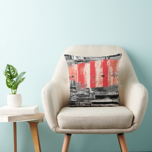 Throw Pillow – Red Pulse Abstract Design Kussen (Stoel)