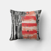 Throw Pillow – Red Pulse Abstract Design Kussen (Achterkant)