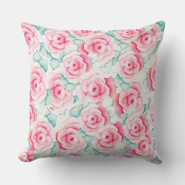 Throw Pillow Roses  Kussen (Voorkant)