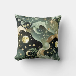 Throw Pillow – Sage Green Celestial Moon Kussen