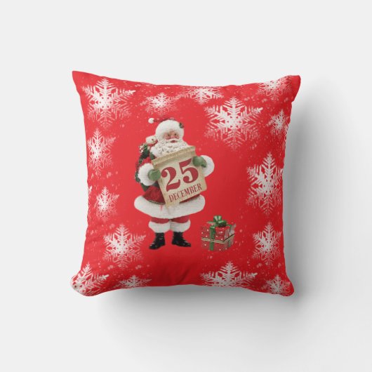 Throw Pillow Santa Claus  Kussen (Voorkant)